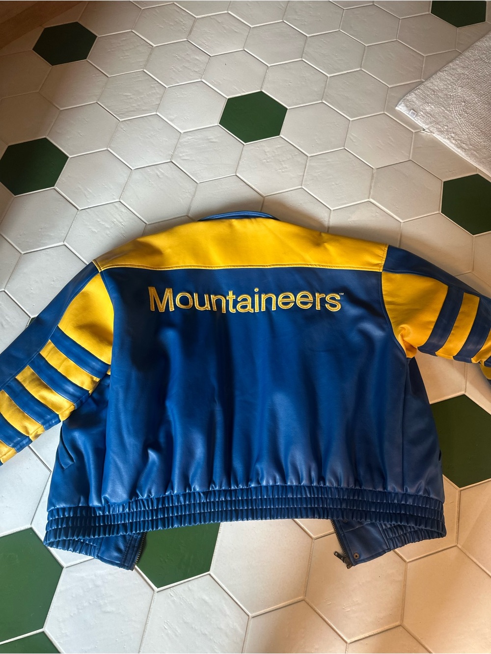 WVU Mountaineers Blue & Yellow Varsity Bomber Jacket